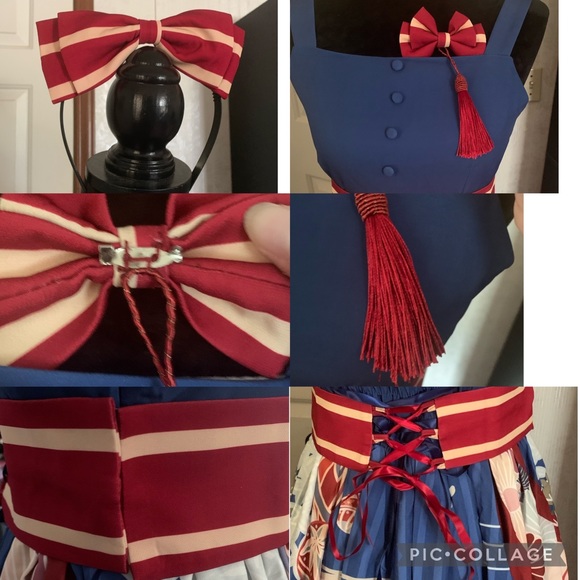 NWT Magic Tea Party’s White Crane Gratitude Lolita JSK with KC, Belt, and Clip - Picture 15 of 15